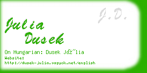 julia dusek business card